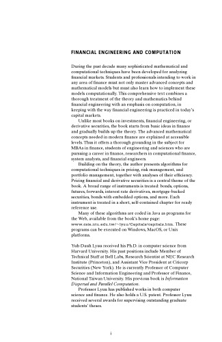 Financial Engineering and Computation: Principles, Mathematics, and Algorithms