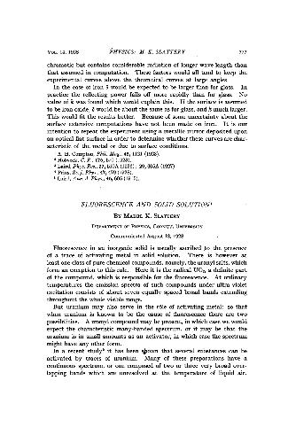 Fluorescence and Solid Solution