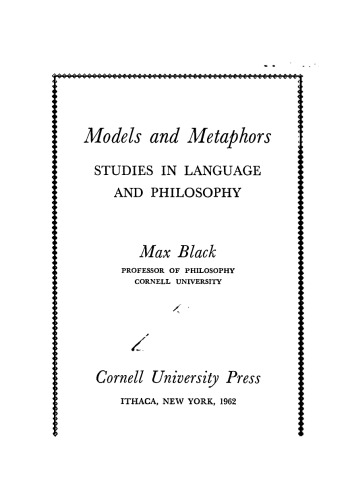 Models and Metaphors: Studies in Language and Philosophy