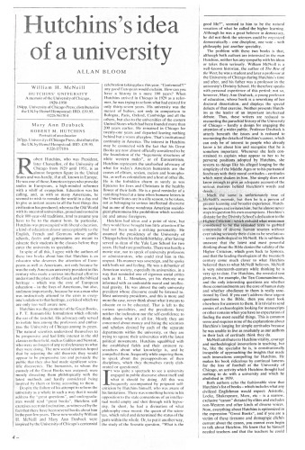 Hutchin's Idea of a University