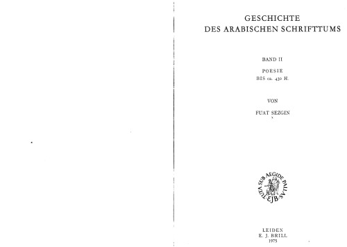 Geschichte des arabischen Schrifttums