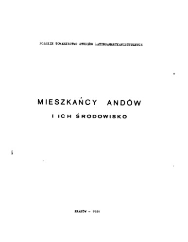 Mieszkańcy Andów i ich środowisko