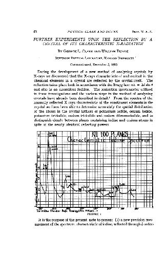 Further Experiments upon the Reflection by a Crystal of Its Characteristic X-Radiation