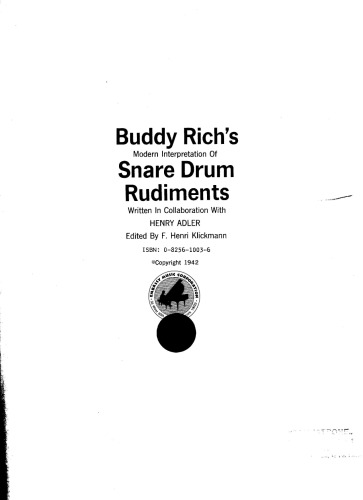 Buddy Rich s Modern Interpretation of Snare Drum Rudiments