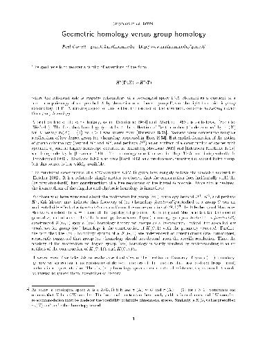 Geometric homology versus group homology