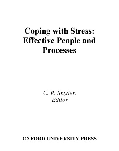Coping with Stress  Effective People and Processes