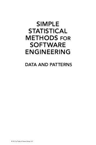 Simple Statistical Methods for Software Engineering: Data and Patterns