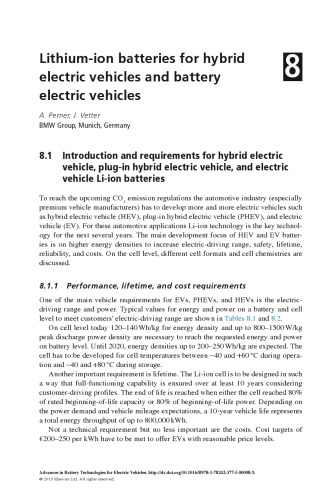 Advances in Battery Technologies for Electric Vehicles