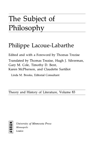 The Subject Of Philosophy