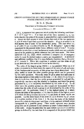 Groups Generated by Two Operators of Order Three Whose Product Is of Order Six