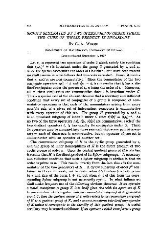 Groups Generated by Two Operators of Order Three, the Cube of Whose Product is Invariant