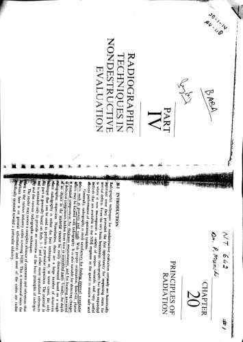 Radiographic techniques in nondestructive evaluation