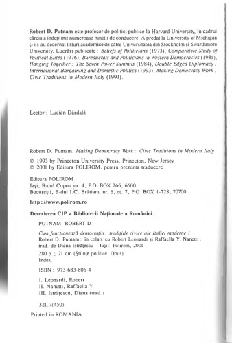 Cum functioneaza democratia: traditiile civice ale Italiei moderne