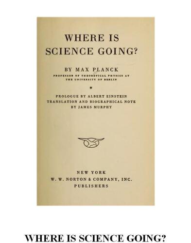 Where Is Science Going?