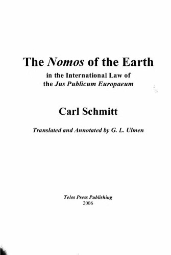 The Nomos of the Earth in the International Law