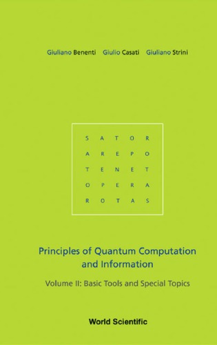 Principles of Quantum Computation and Information - Volume II: Basic Tools and Special Topics