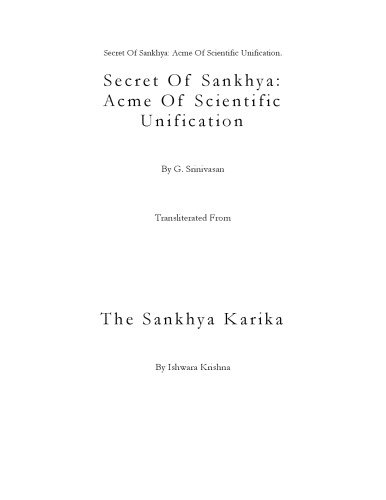 Secrets of  Sankhya