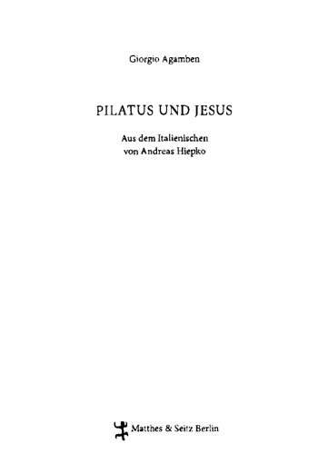 Pilatus und Jesus
