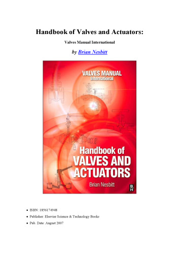 Handbook of Valves and Actuators