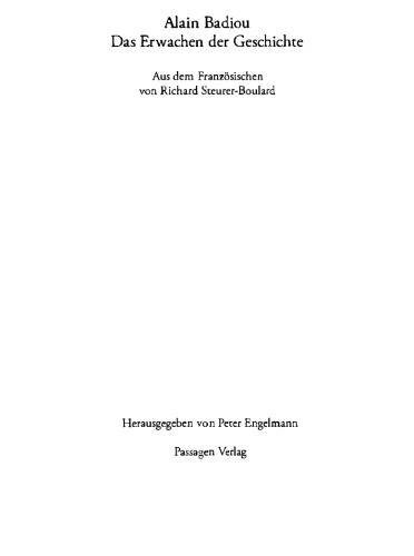 Das Erwachen der Geschichte