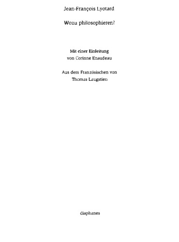 Wozu philosophieren?