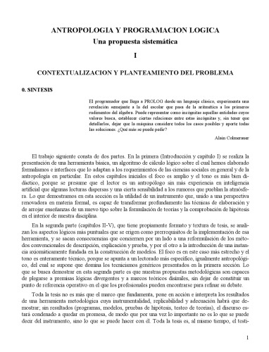 Antropología y programación lógica