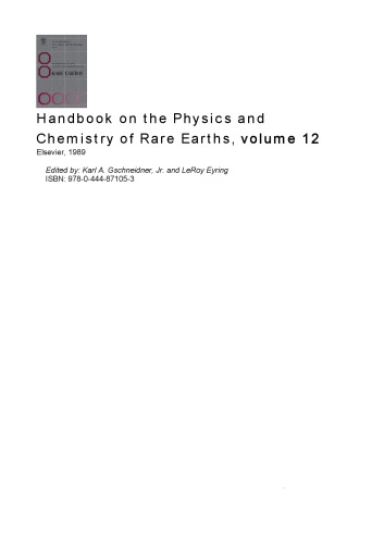 Handbook on the Physics and Chemistry of Rare Earths