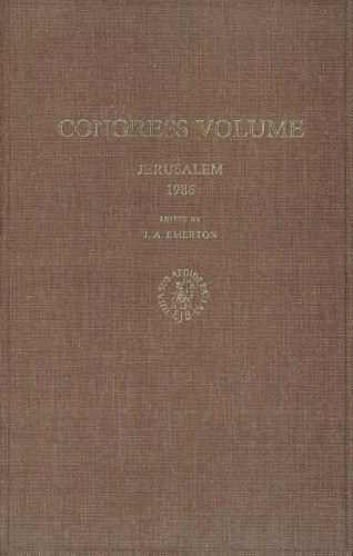 Congress Volume: Jerusalem 1986