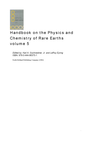 Handbook on the Physics and Chemistry of Rare Earths