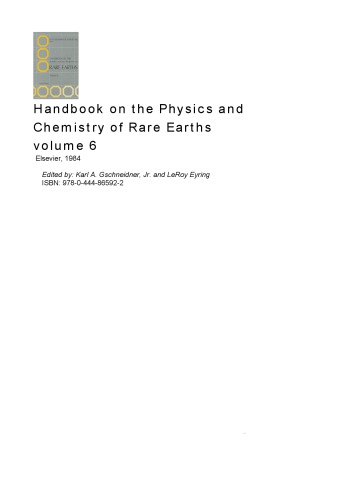 Handbook on the Physics and Chemistry of Rare Earths