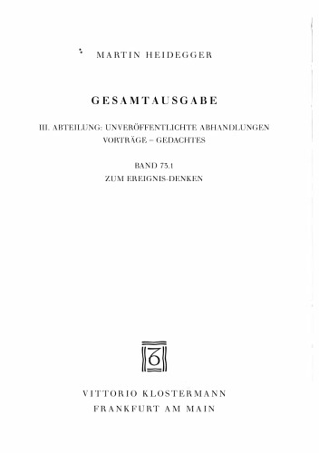 Zum Ereignis-Denken (1/2)