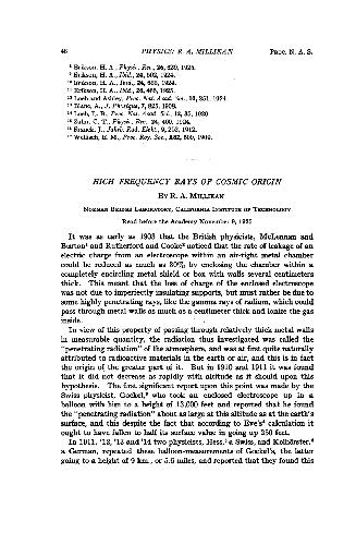 High Frequency Rays of Cosmic Origin