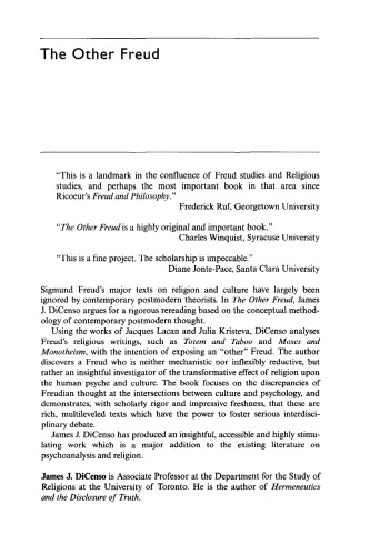 The other Freud : religion, culture, and psychoanalysis