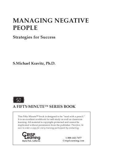 Managing negative people : strategies for success