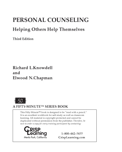 Personal counseling : Rev. ed. of: Personal counseling