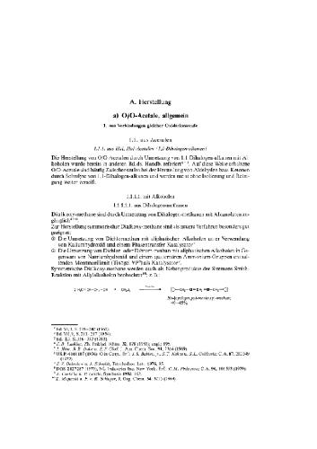 Houben-Weyl Methods in Organic Chemistry: Carbonyl Derivates: O/O and O/S Acetals