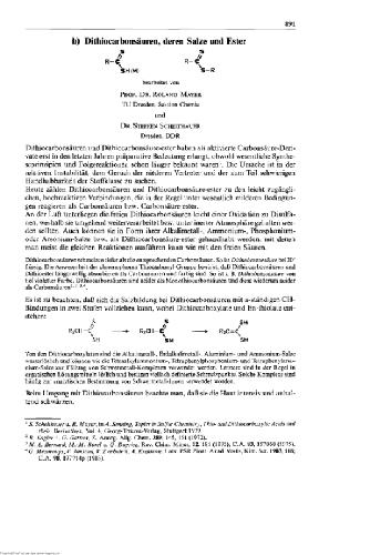 Houben-Weyl Methods in Organic Chemistry: Carboxylic Acid, Derivates