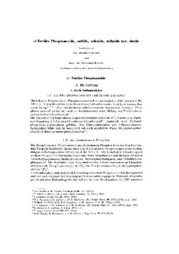Houben-Weyl Methods in Organic Chemistry: Oraganophosphorus Compounds
