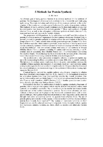 Houben-Weyl Methods in Organic Chemistry: Synthesis of Peptides