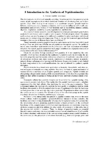 Houben-Weyl Methods in Organic Chemistry: Synthesis of Peptides