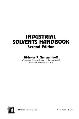 Industrial Solvents Handbook