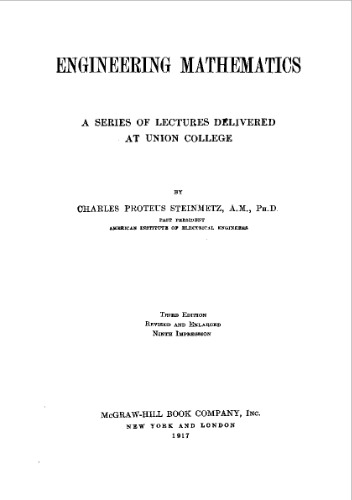Engineering mathematics [Text] : A series of lectures delivered at union college