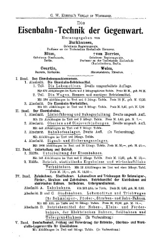Die Eisenbahn-Technik der Gegenwart [Text]. Bd. 2 : Der Eisenbahn-bau der Gegenwart, Abschn. 2. Oberbau und Gleisverbindungen