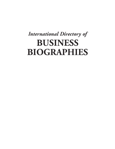 International Directory of Business Biographies