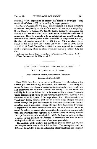 Ionic Mobilities in Gaseous Mixtures