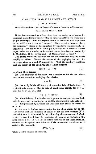 Ionization in Gases by Ions and Atoms