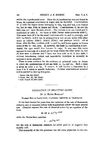 Ionization in Reacting Gases