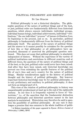 [Article] Political Philosophy and History