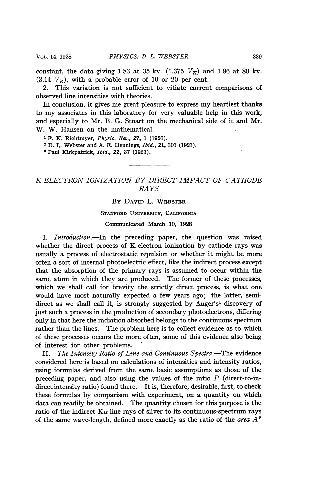 K-Electron Ionization by Direct Impact of Cathode Rays
