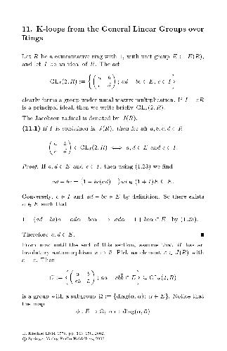 K-loops from the General Linear Groups over Rings